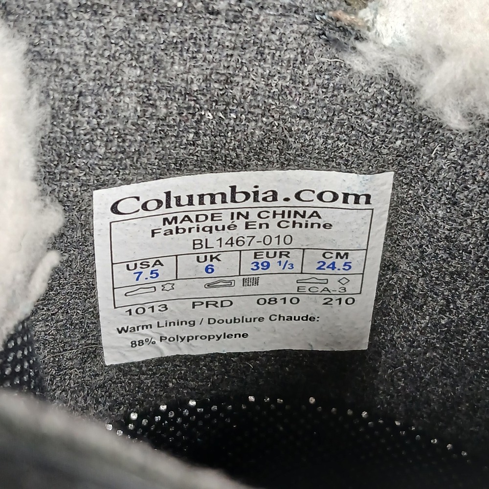 Columbia Boots Womens 7.5 Black Leather Tall Waterproof Winter Snow - Picture 9 of 10